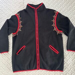 Bob Mackie Wearable Art Zipper Sweater Size Large